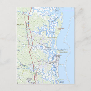 Cumberland Island Georgia Küstenkarte Postkarte