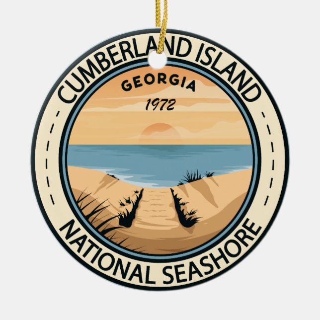 Cumberland Island National Seashore Georgia Badge Keramik Ornament (Vorne)