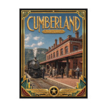Cumberland Maryland Vintage Art Deco Goldenes Zeit