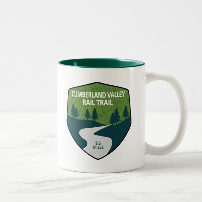Cumberland Valley Rail Trail Zweifarbige Tasse (Rechts)