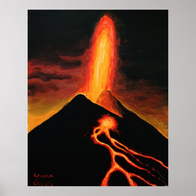 Cumbre Vieja Vulkan Poster (Vorne)