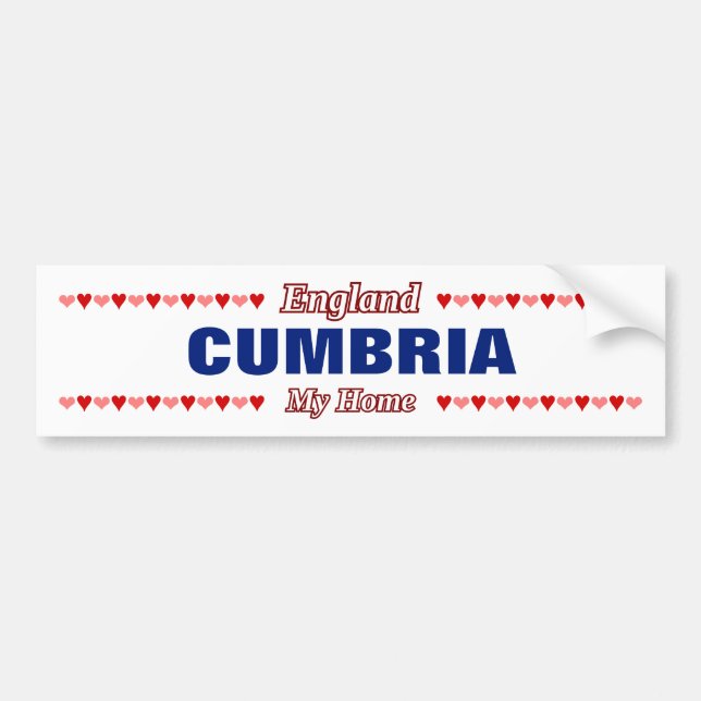 CUMBRIA - Meine Zuhause - England Rote und rosa He Autoaufkleber (Vorne)