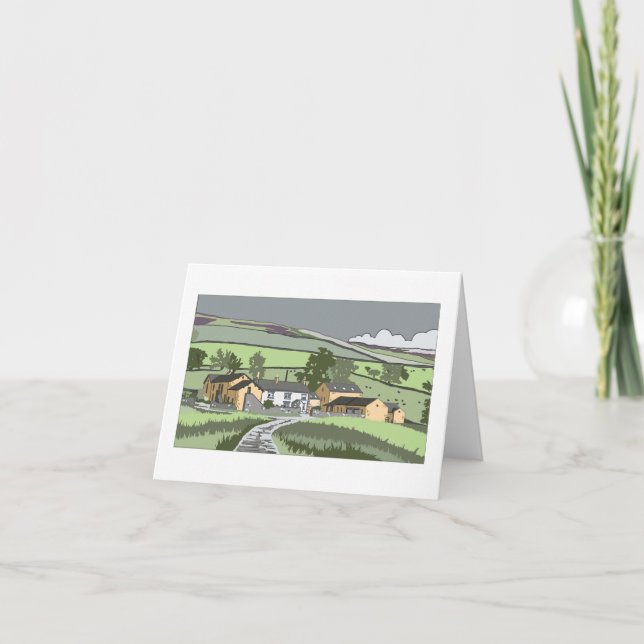 Cumbrian Farmhouse Note Card Feiertagskarte (Vorderseite)