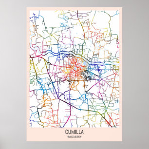 Cumilla Bangladesch Stadtplan Poster