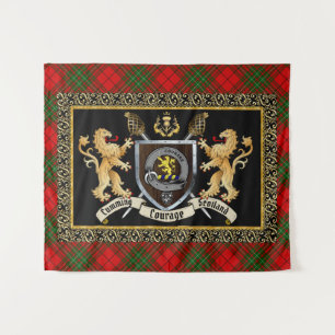 Cumming Clan Abzeichen & Motto mit Löwen Wandteppich