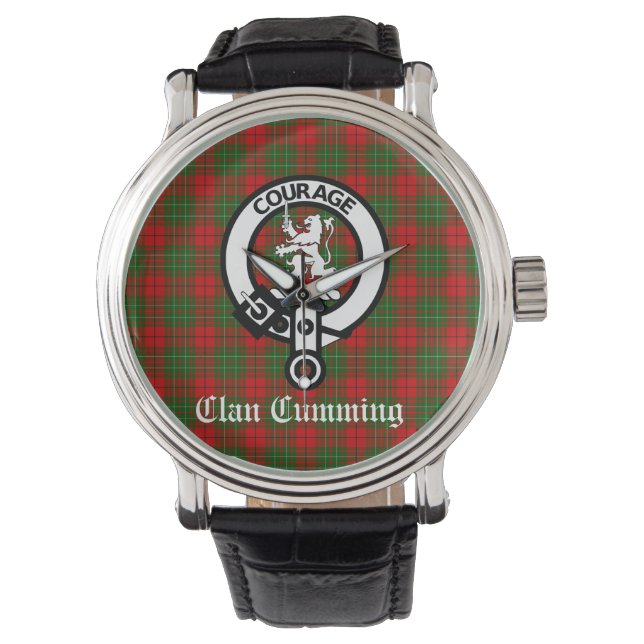 Cumming Crest Badge and Tartan Armbanduhr (Vorderseite)