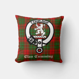 Cumming Crest Badge and Tartan Kissen