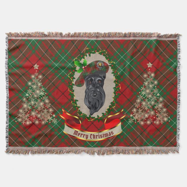 Cumming Scottie Dog Christmas Throw Blanket Decke (Vorderseite)