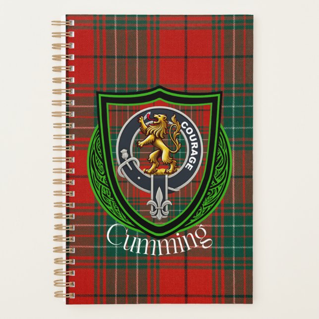 Cumming Scottish Clan Tartan & Crest Planer (Vorderseite)
