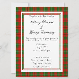 Cumming Scottish Wedding Einladung