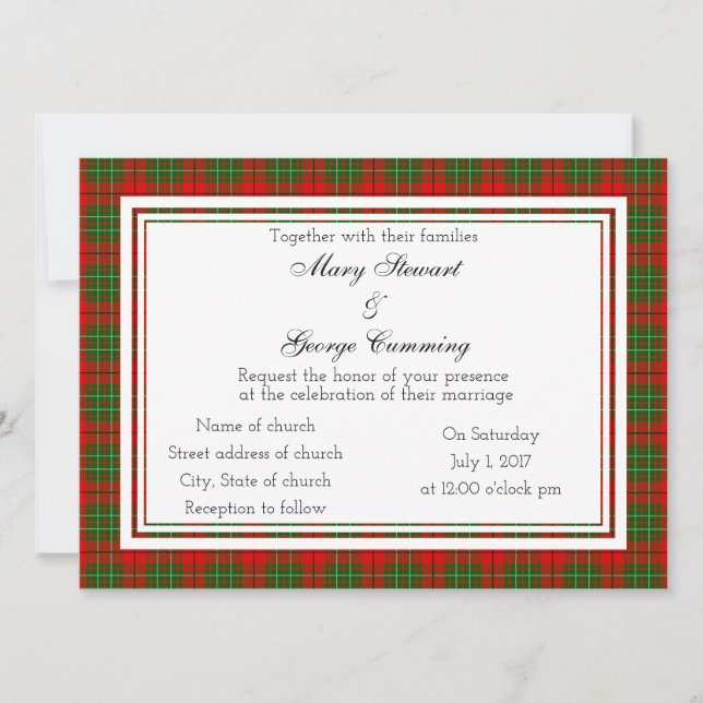 Cumming Scottish Wedding Einladung (Vorderseite)