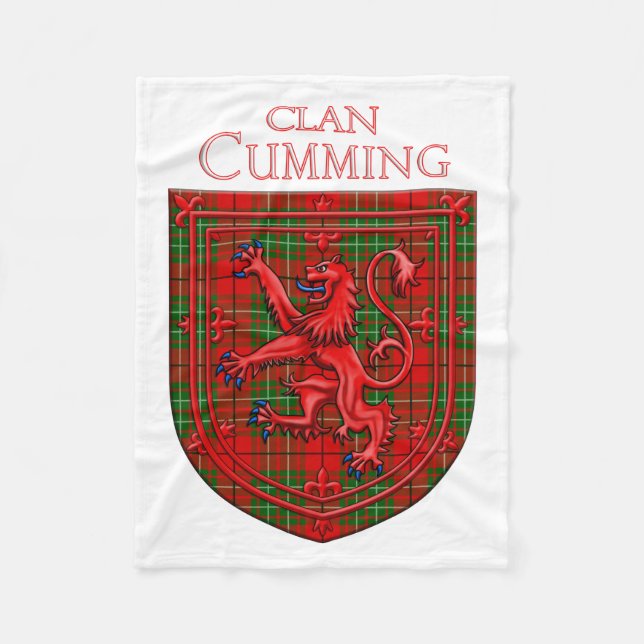Cumming Tartan Scottish Plaid Lion Rampant Fleecedecke (Vorderseite)