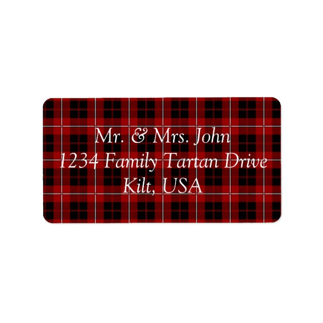 Cummingham Tartan Label Adressaufkleber (Vorne)