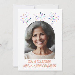 Cumpleaños de 65 Años Fiesta Con Foto Einladung