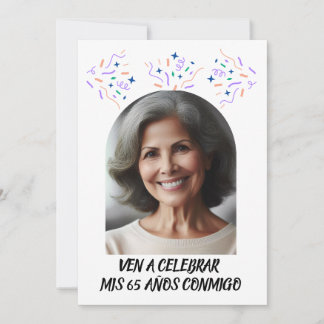 Cumpleaños de 65 Años Fiesta Con Foto Einladung