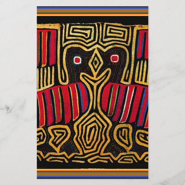 Cuna Indian Mola Duck Design Briefpapier (Vorderseite)