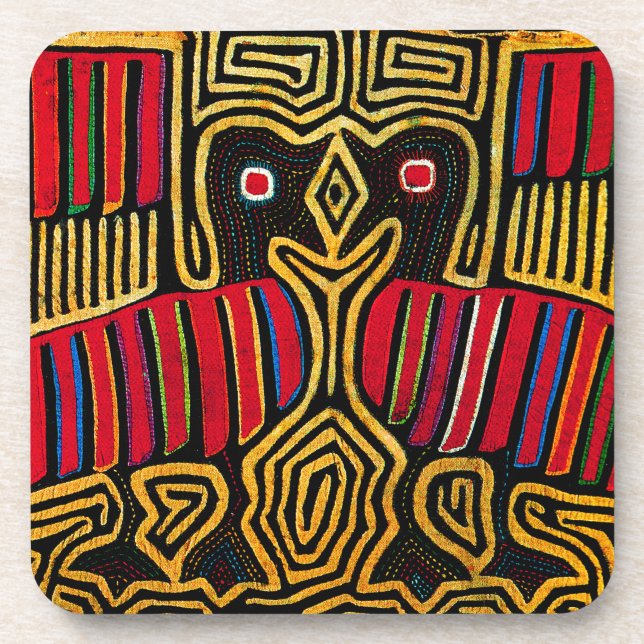 Cuna Indian Mola Duck Design Untersetzer (Vorderseite)