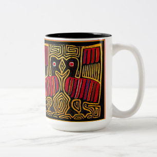 Cuna Indian Mola Enten-Design Zweifarbige Tasse
