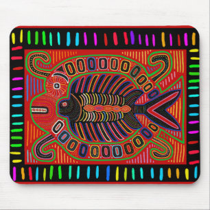 Cuna Indian Mola Fliegender Fisch Mousepad
