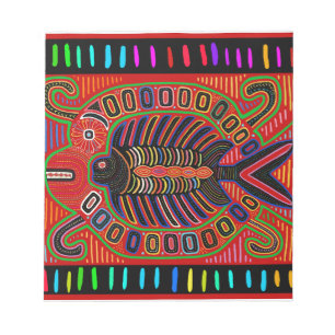 Cuna Indian Mola Fliegender Fisch Notizblock