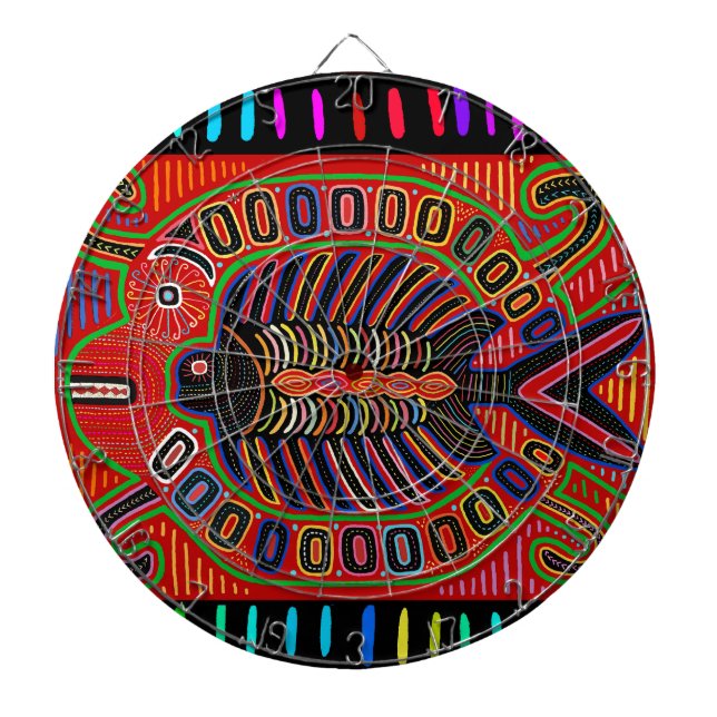 Cuna Indian Mola Flying Fish Fish Dartscheibe (vorne)