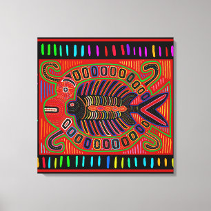 Cuna Indian Mola Flying Fish Fish Leinwanddruck