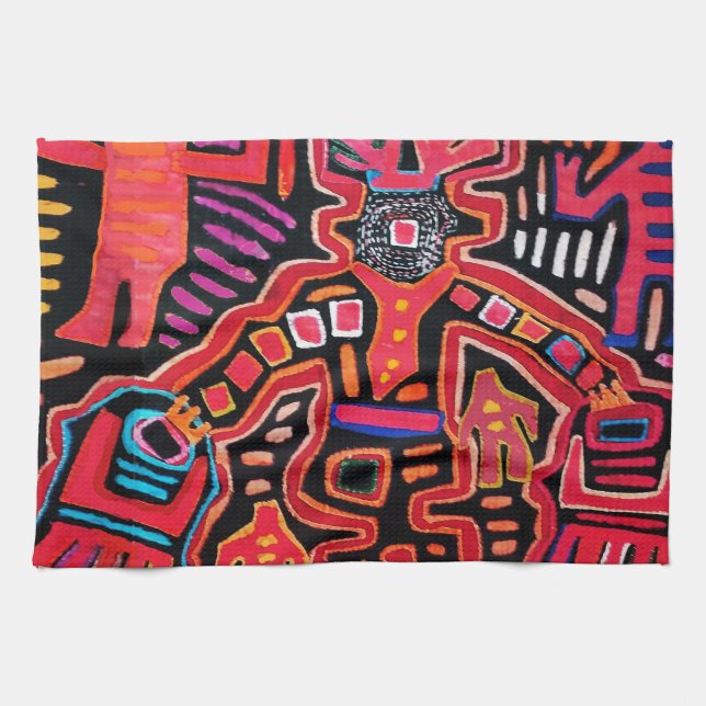 Cuna Indianerstamm Shaman mit Fans Handtuch (Horizontal)