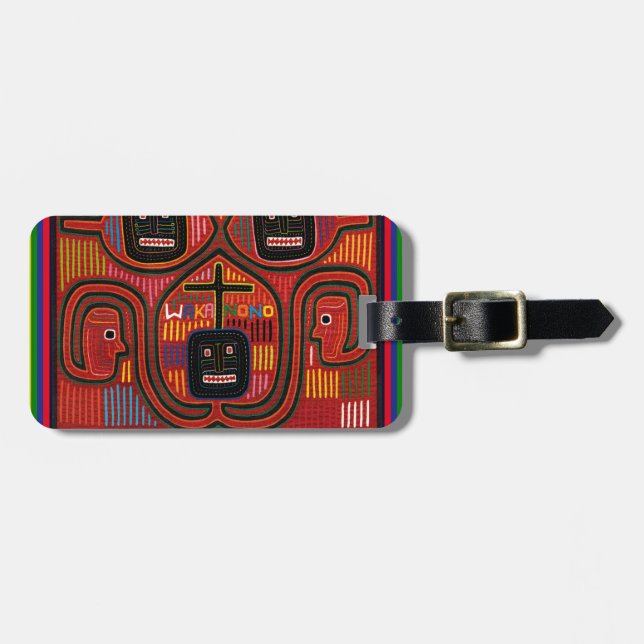 Cuna Tribal Design Gepäckanhänger (Vorderseite horizontal)