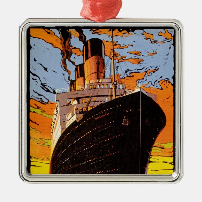 Cunard Europa-Amerika Ornament Aus Metall (Vorne)