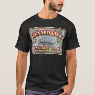 Cunard Line New York Liverpool Plakat T-Shirt