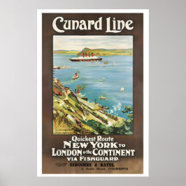 Cunard Line Quickest Route to London & the Poster