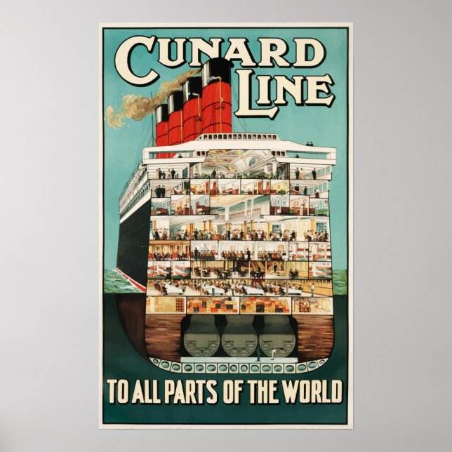 Cunard Line - Vintage Travel Poster (Vorne)