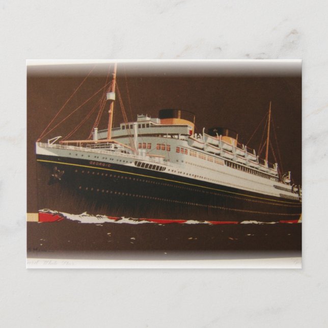 Cunard Lines 1930’s Postkarte (Vorderseite)