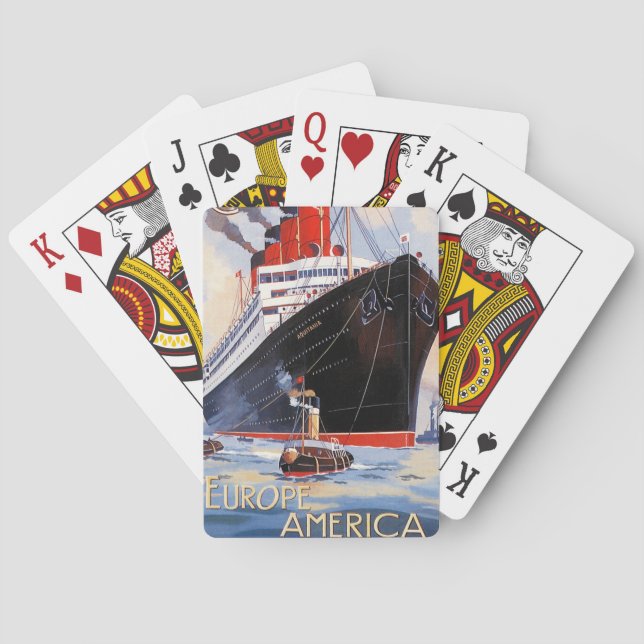 CUNARD OCEAN LINER AQUITANIA SPIELKARTEN (Rückseite)