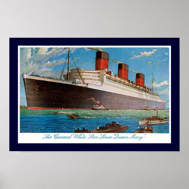 Cunard White Star Line's Queen Mary Poster (Vorne)