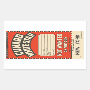 Cunard White Star (nach New York) Rechteckiger Aufkleber