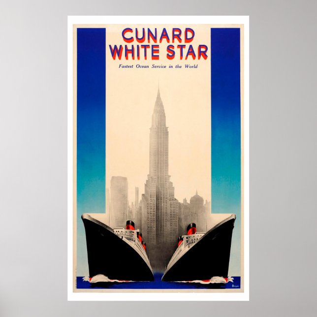 Cunard White Star Poster vintage (Devant)