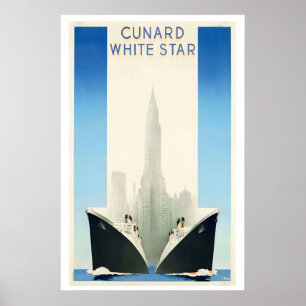 Cunard White Star Vintage Reiseposter Poster