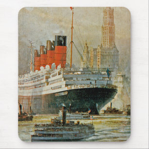 Cunarder in New York Mousepad
