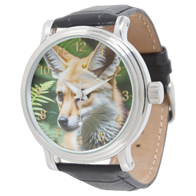 Cunning Fennec Fox Armbanduhr (Schrägansicht)