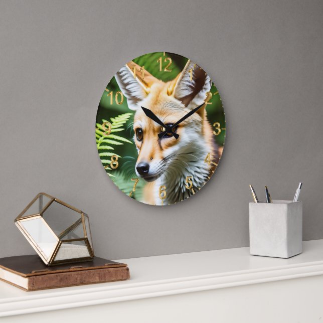 Cunning Fennec Fox Große Wanduhr (Büro)