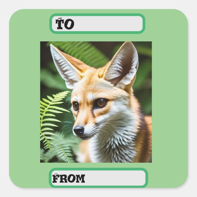 Cunning Fennec Fox Quadratischer Aufkleber (Vorderseite)