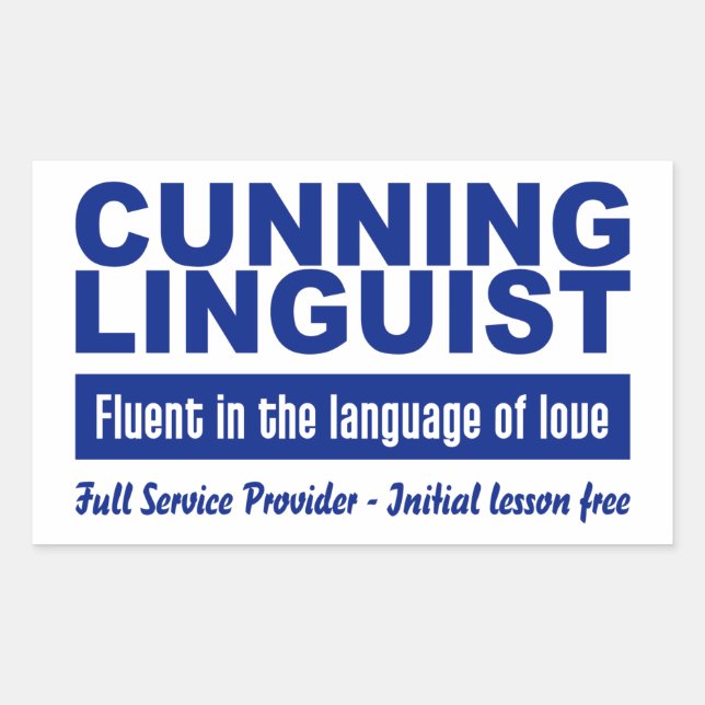 Cunning Linguist Aufkleber (Vorderseite)