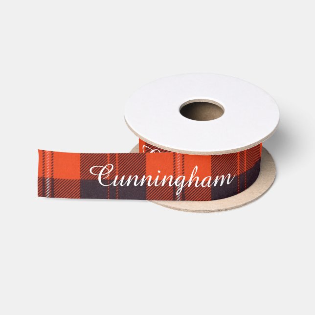 Cunningham Clan karierter schottischer Tartan Satinband (Spule)