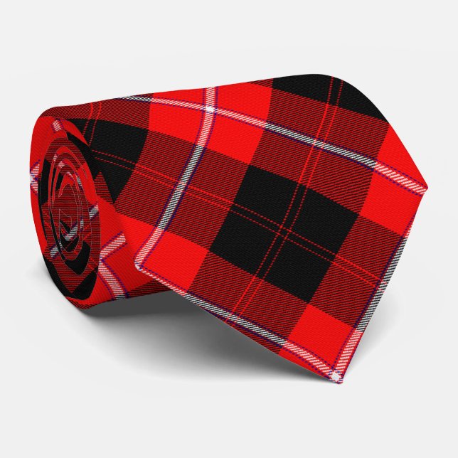 Cunningham Clan Tartan Red Black Krawatte (Gerollt)