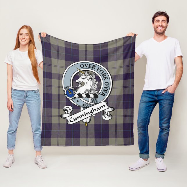 Cunningham Dress Blue Dancers Clan Abzeichen Tarta Fleecedecke (Beispiel)