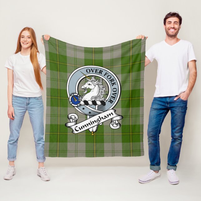 Cunningham Dress Green Dancers Clan Abzeichen Tart Fleecedecke (Beispiel)