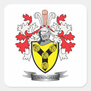 Cunningham-Familienwappen-Wappen Quadratischer Aufkleber