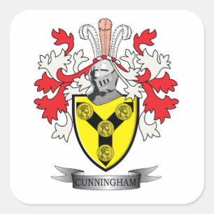 Cunningham-Familienwappen-Wappen Quadratischer Aufkleber
