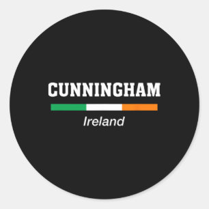 Cunningham irischer Familienname St. Patricks Day Runder Aufkleber